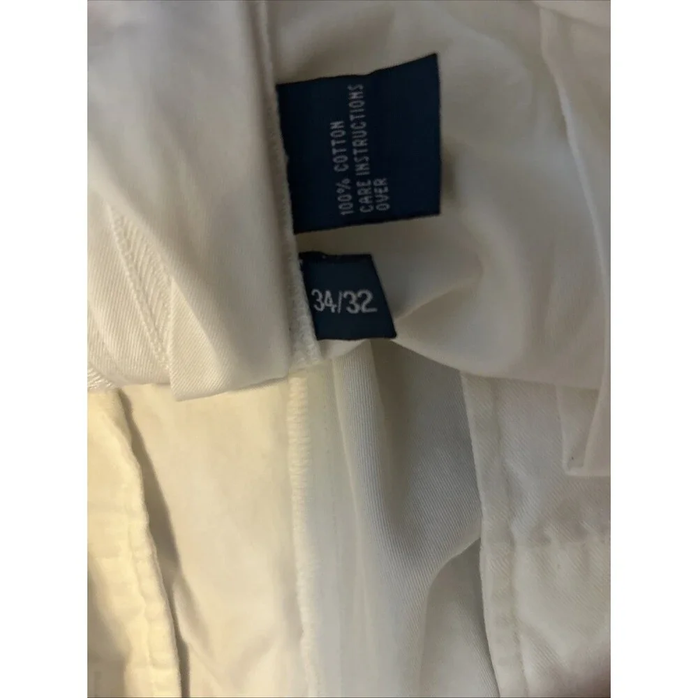 Vintage Polo Ralph Lauren Hammond Pleated Pants 34x32 White Straight Leg NWT 90s